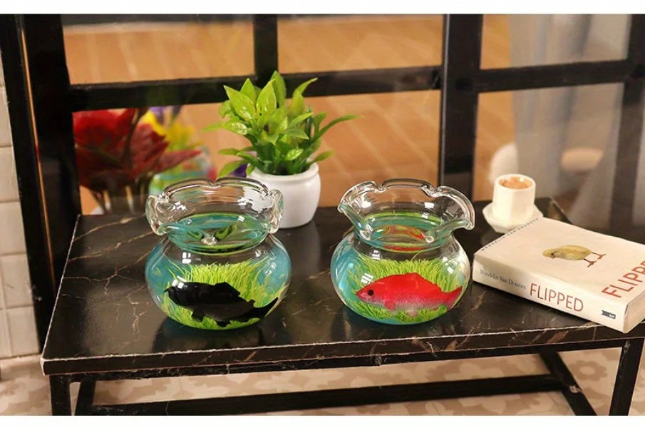 Charming Mini Fish Tank - Perfect Micro Landscape Decoration - Create a Charming Aquatic Display for Your Micro Landscape