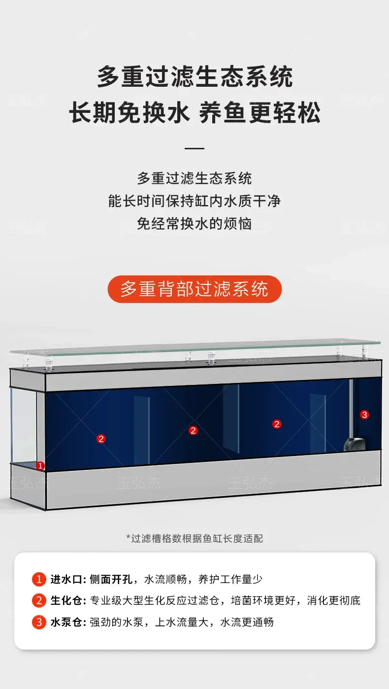 TV Cabinet Fish Tank Living Room Floor Aquarium Integrated Back Filter Loop One-Click Sewage Discharge