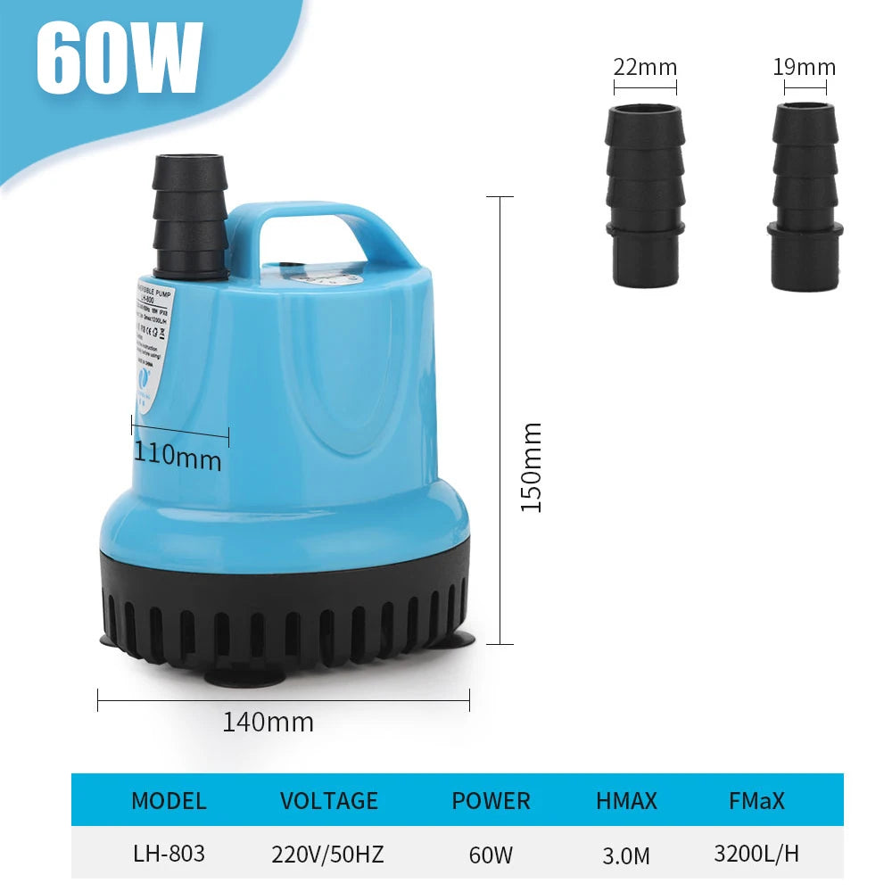 Aquarium Submersible Water Pump 10/18/25/45/60/85/105W