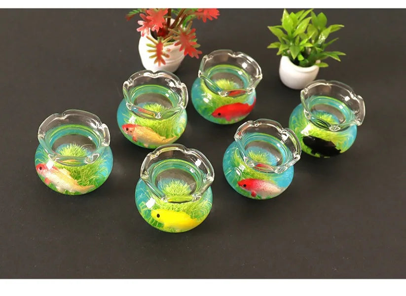 Charming Mini Fish Tank - Perfect Micro Landscape Decoration - Create a Charming Aquatic Display for Your Micro Landscape