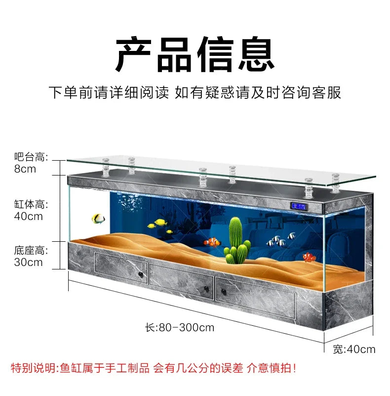 TV Cabinet Fish Tank Living Room Floor Aquarium Integrated Back Filter Loop One-Click Sewage Discharge