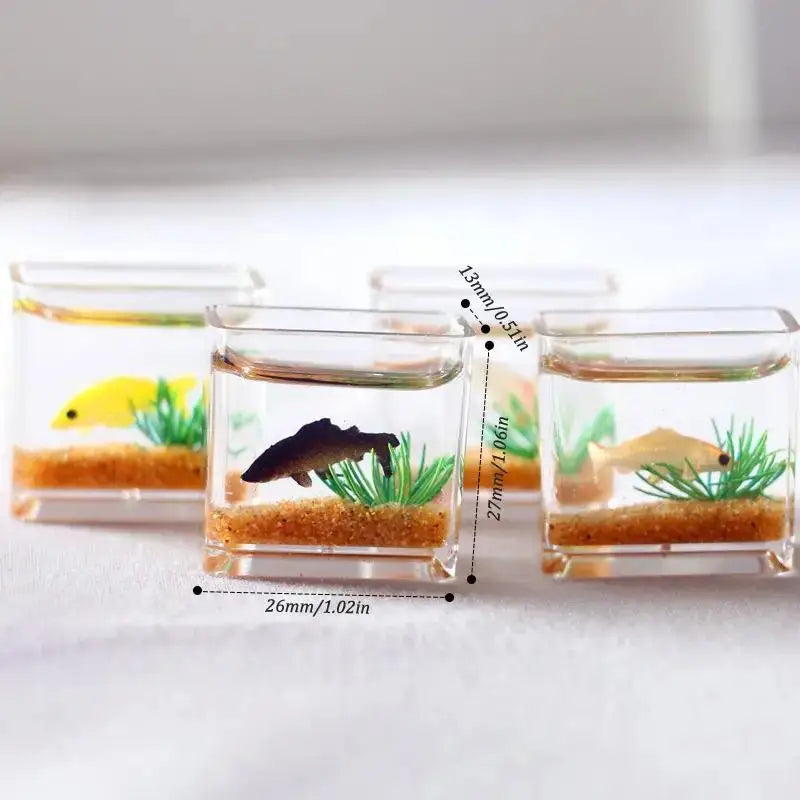 Charming Mini Fish Tank - Perfect Micro Landscape Decoration - Create a Charming Aquatic Display for Your Micro Landscape