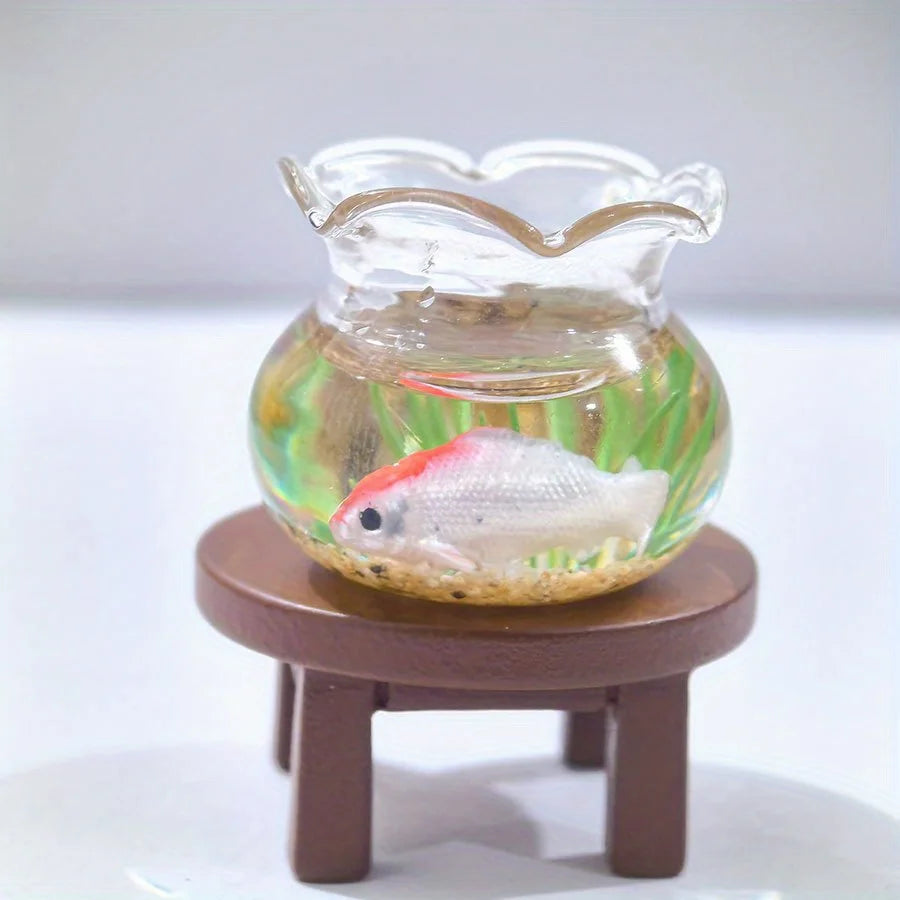 Charming Mini Fish Tank - Perfect Micro Landscape Decoration - Create a Charming Aquatic Display for Your Micro Landscape