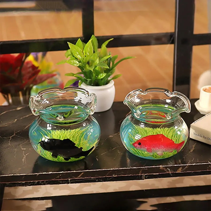 Charming Mini Fish Tank - Perfect Micro Landscape Decoration - Create a Charming Aquatic Display for Your Micro Landscape