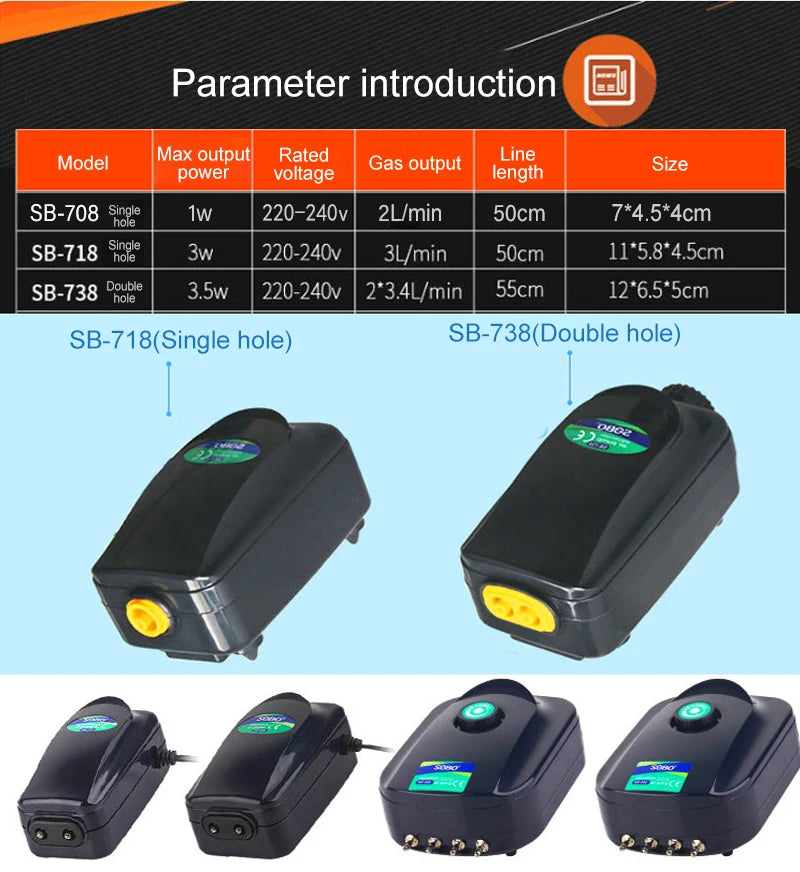 SOBO Aquarium Air Pump (Oxygen Pump)