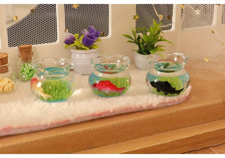 Charming Mini Fish Tank - Perfect Micro Landscape Decoration - Create a Charming Aquatic Display for Your Micro Landscape
