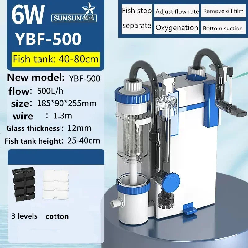 SUNSUN YBF-500 Aquarium Hang-On-Back (HOB) Filter